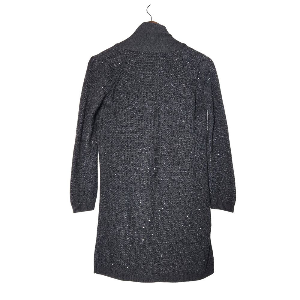 Victoria's Secret Long Open Cardigan Sweater Sequin Sparkle Grey Sz M Cozy Soft - Picture 3 of 13
